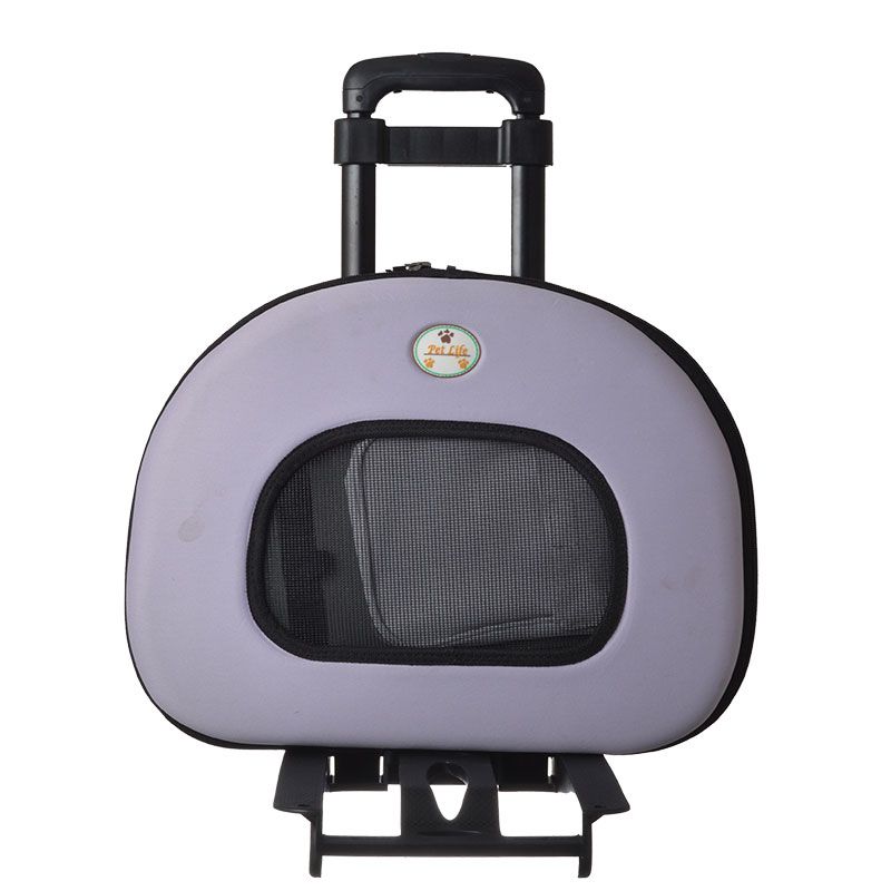 Pet Life Wheeled Tough-Shell Lavender Collapsible Pet Carrier - Medium - 17.8 L x 11.1 W x 13.7 H