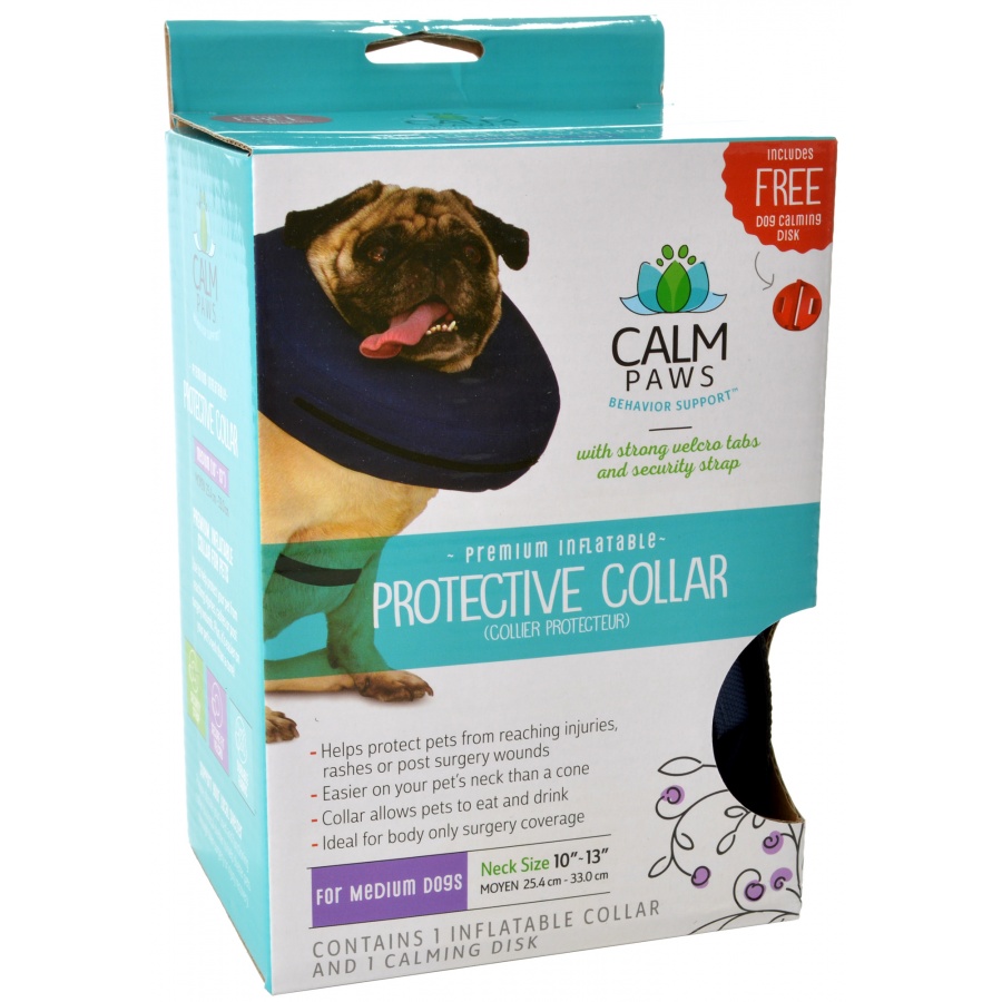 Calm Paws Premium Inflatable Protective Collar - Medium - 1 Count - Neck 10 - 13 