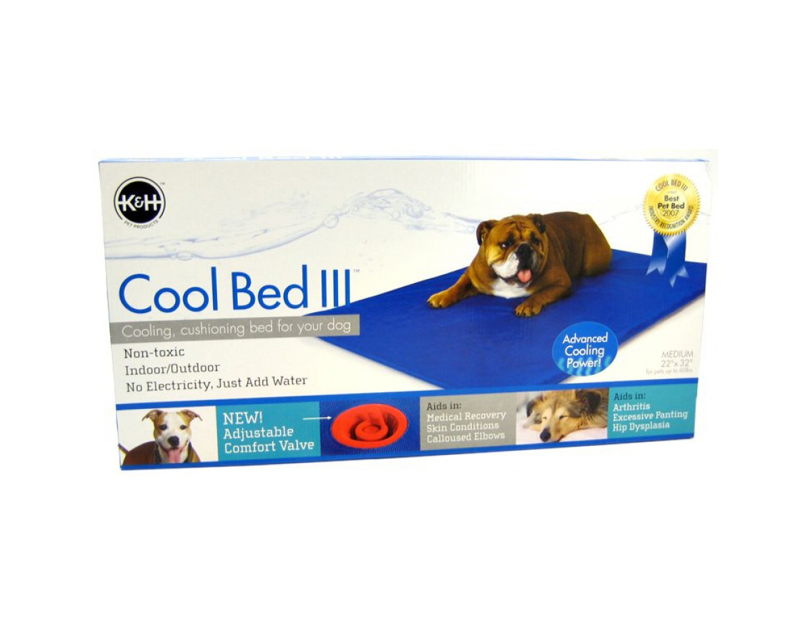 K and H Pet Products Cool Bed III with Blue Cushion - Medium - 32 Long x 22 Wide For Dogs up to 60 lbs
