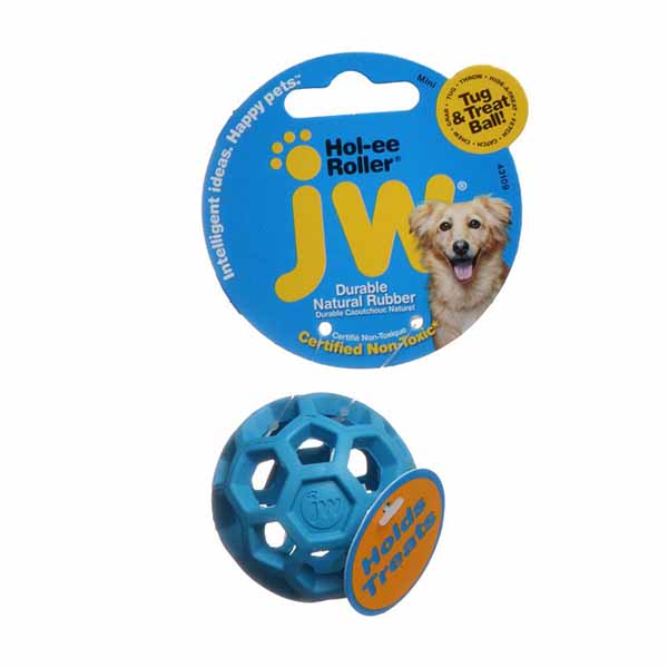 JW Pet Hol-ee Roller Rubber Dog Toy - Assorted - Mini - 2 in. Diameter - 1 Toy - 4 Pieces