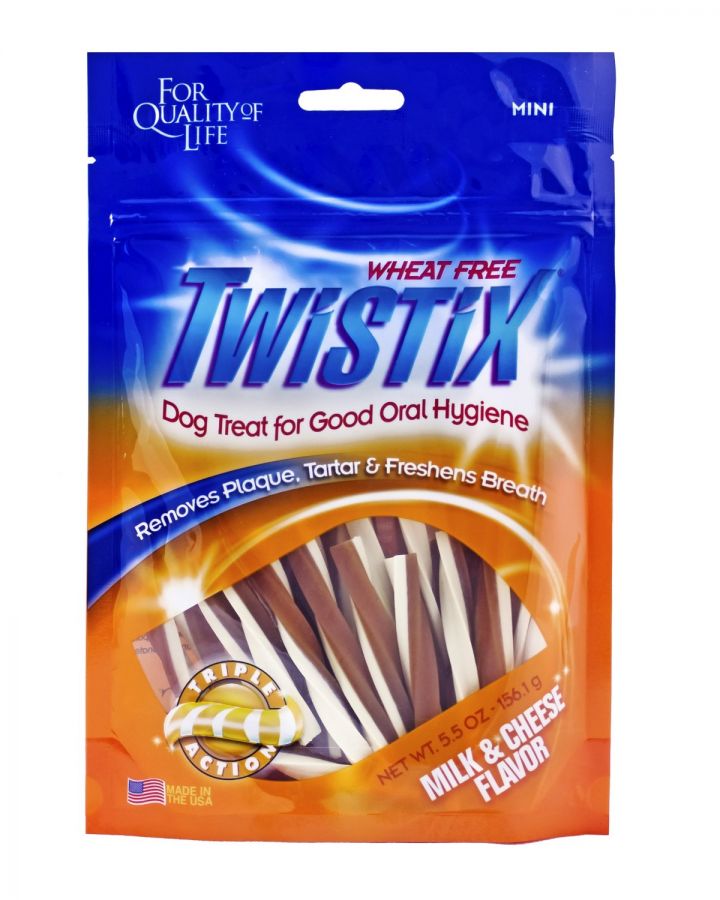 Twistix Wheat-Free Milk and Cheese Flavor Dental Dog Treats - Mini 5.5 oz