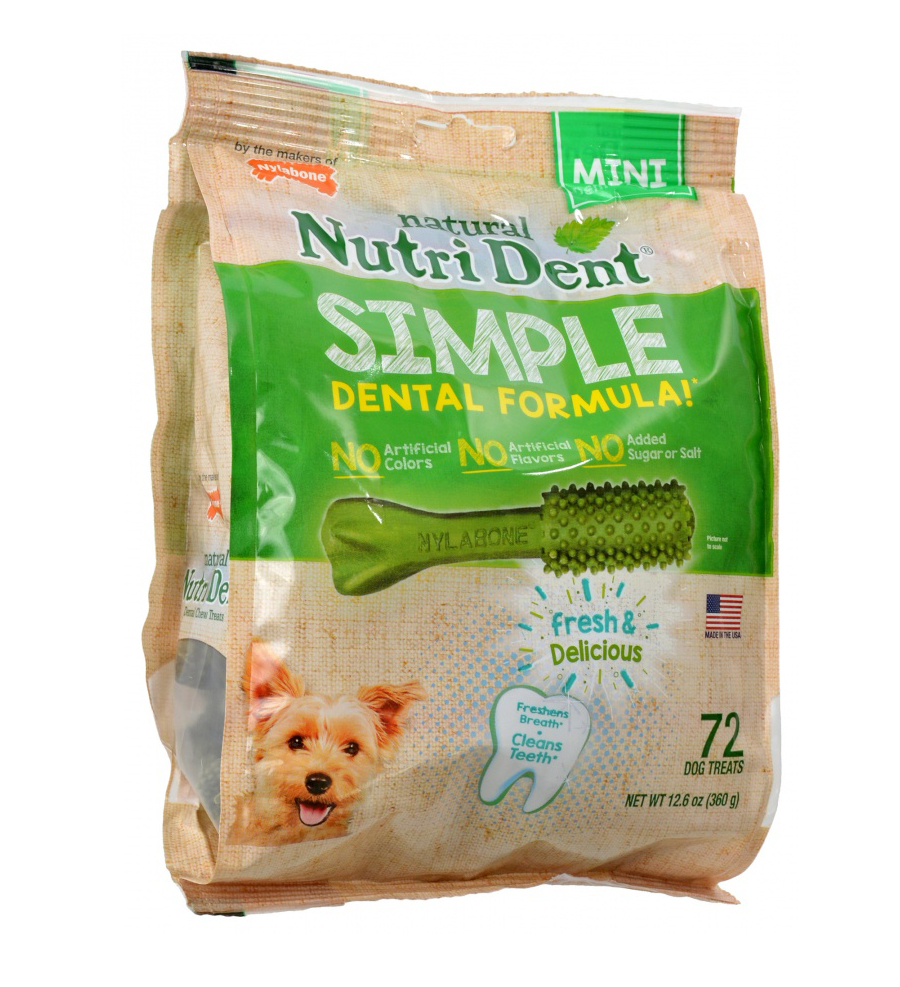 Nylabone Nutri Dent Simple Dental Formula Chews - Mini - 72 Count