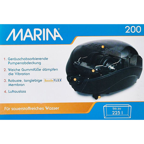 Marina Air Pump - Model 200 Air Pump - Aquariums up to 60 Gallons