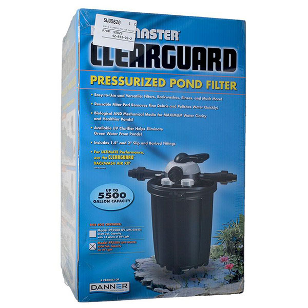 Pond master Clear guard Pressurized Pond Filter - Model 5.5 - 6,000 GPH - Up to 5,500 Gallons