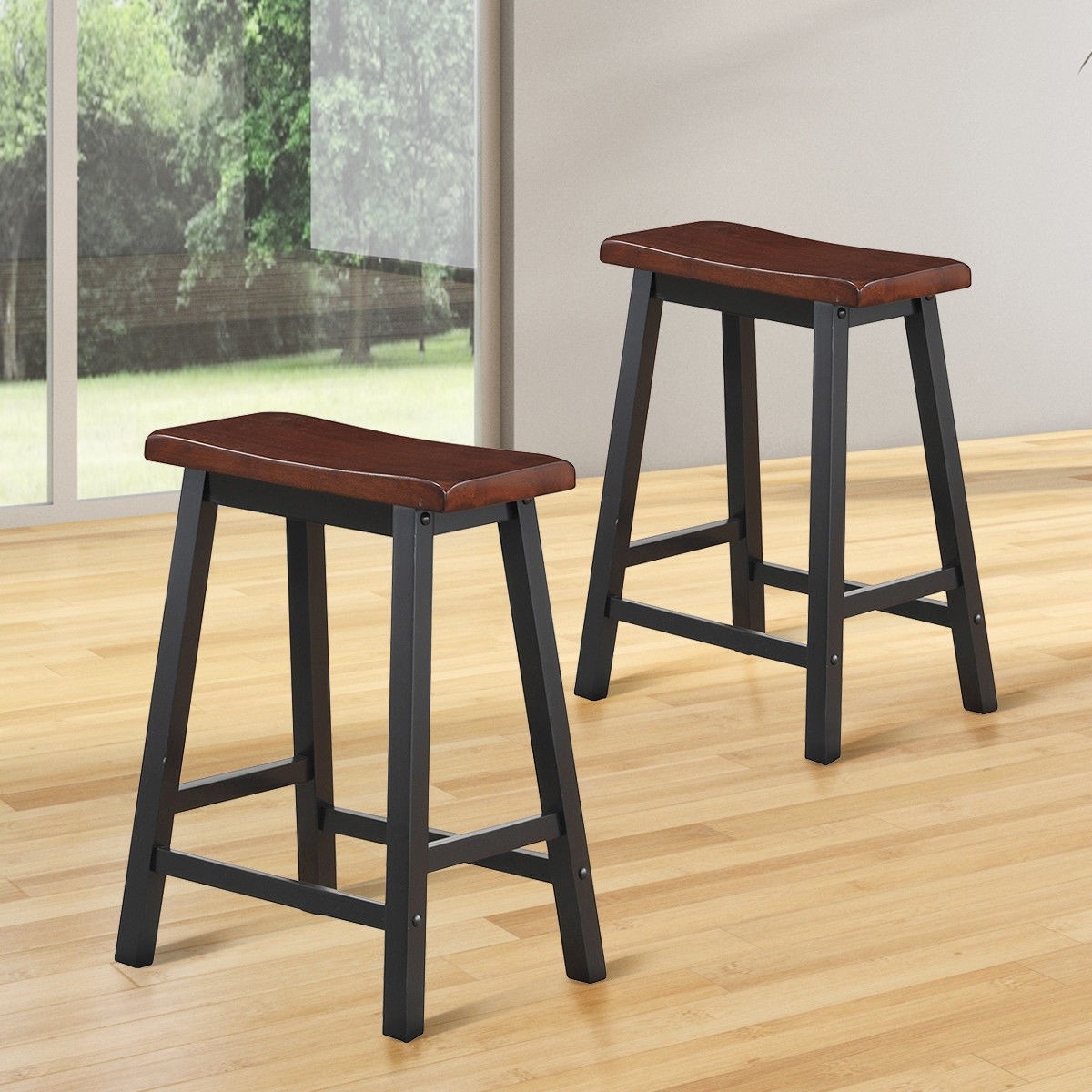 24 In. Height Set Of 2 Home Kitchen Dining Room Bar Stools