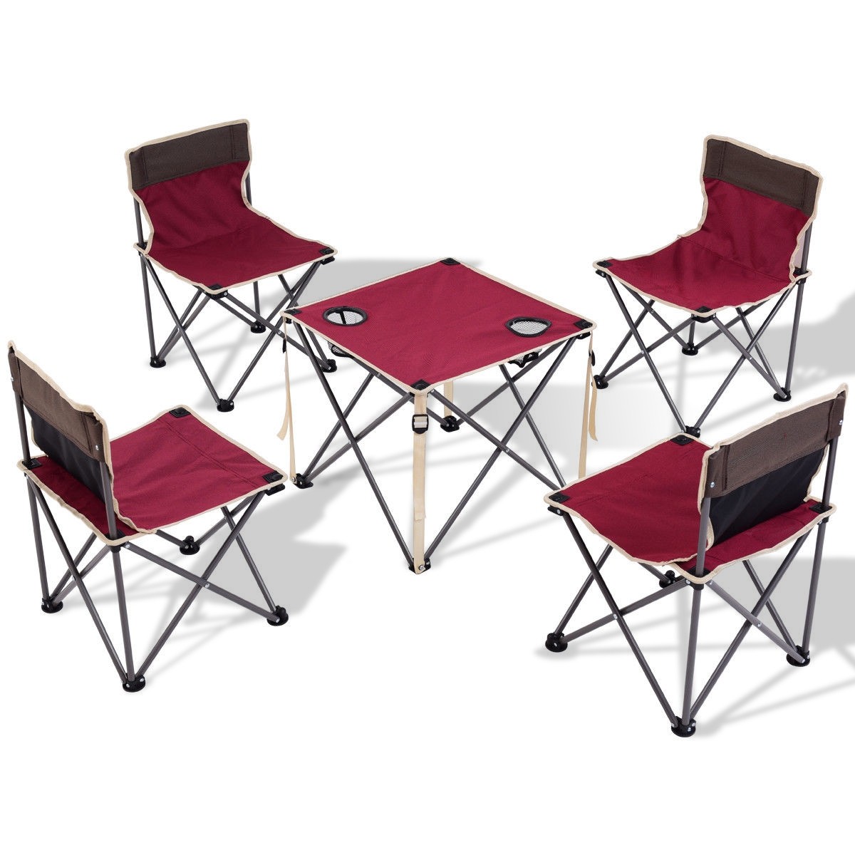 Outdoor Camp Portable Folding Table Chairs Set W / Carrying Bag
