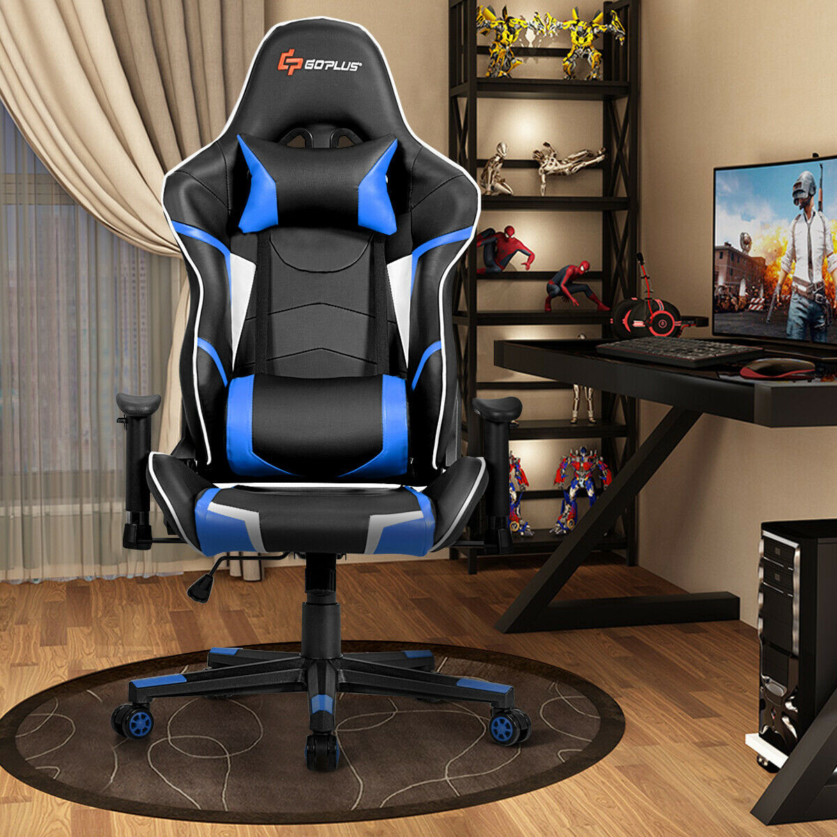 Lumbar Support Massage Gaming Reclining Racing Chair