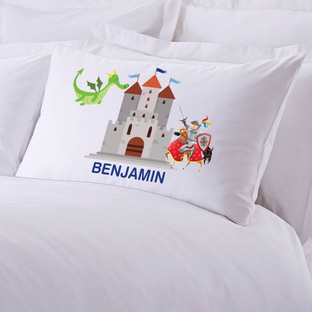 Personalized Knights and Dragons Pillowcase