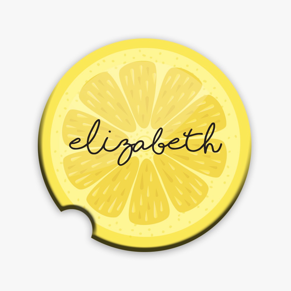 Personalized Lemon Car Coaster
