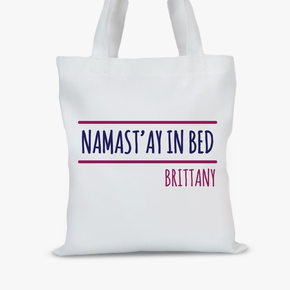 Personalized Namast'ay In Bed Kids Tote Bag