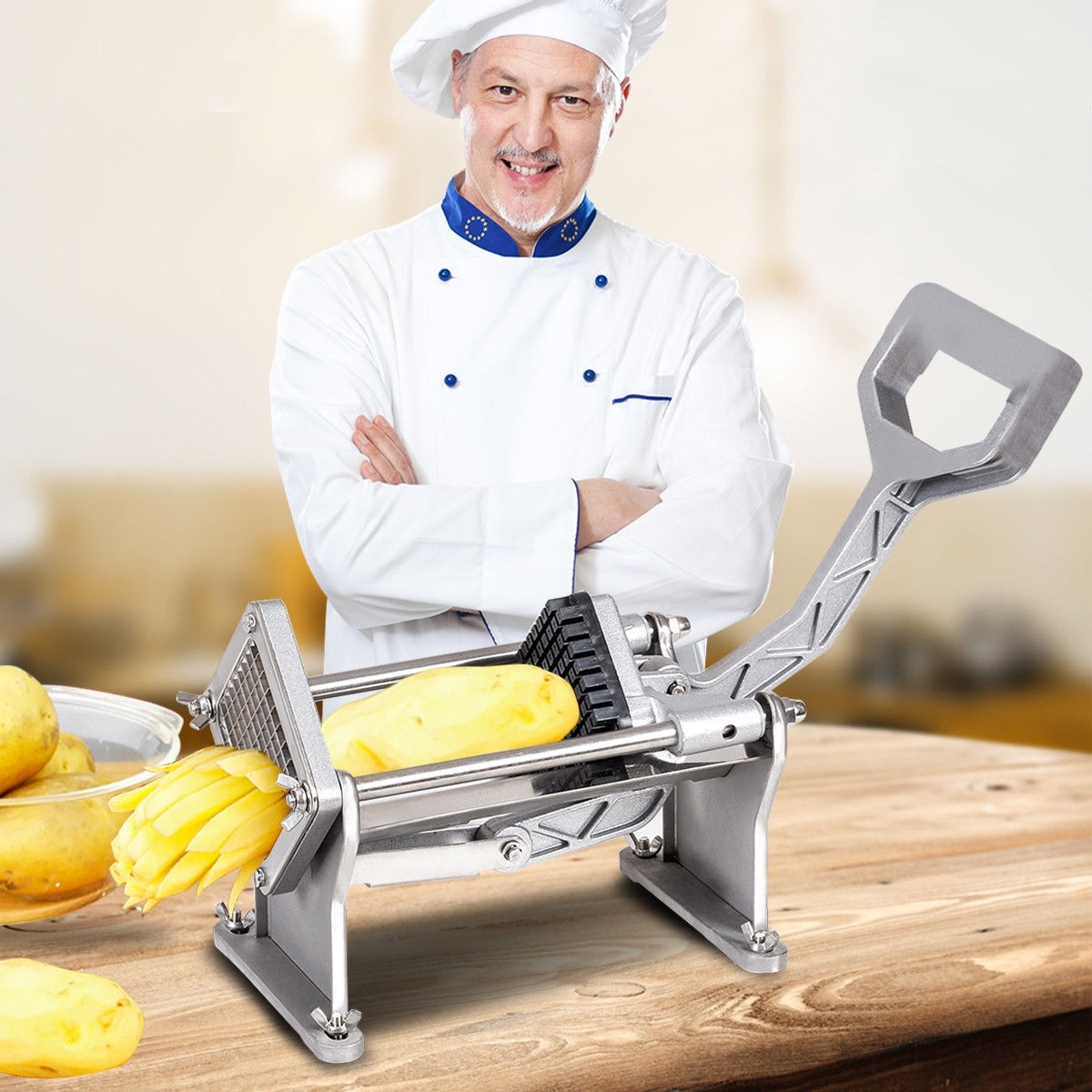 Potato French Fry Fruit Vegetable Cutter Slicer  W/ 4 Blades