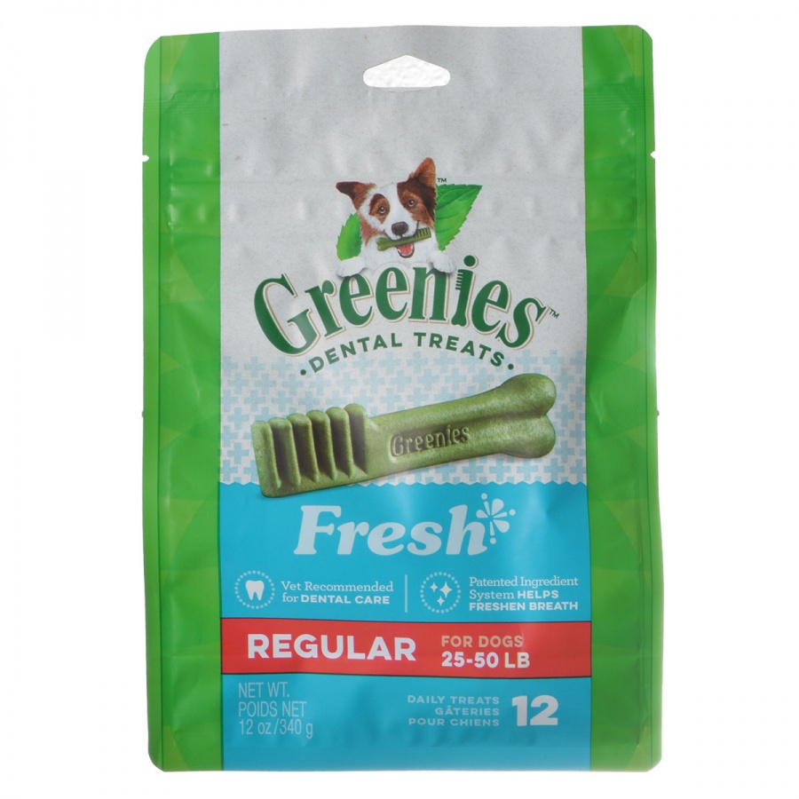Greenies Fresh Dental Treats for Dogs - Regular - 12 Pack - Dogs 25 - 50 lbs