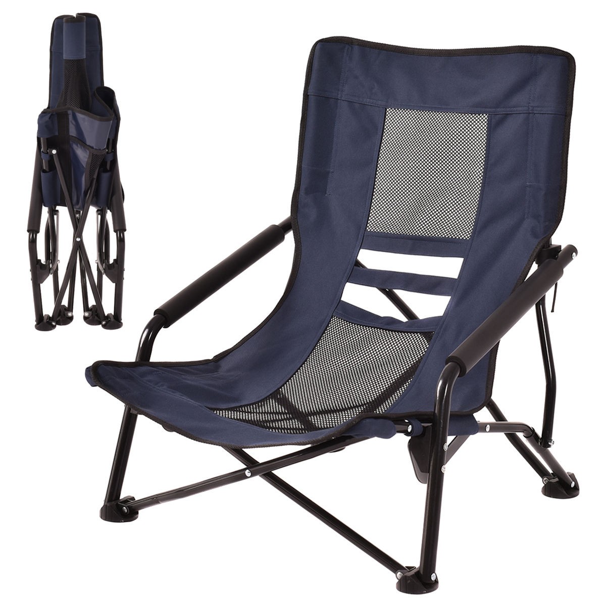 Outdoor High Back Folding Beach Chair