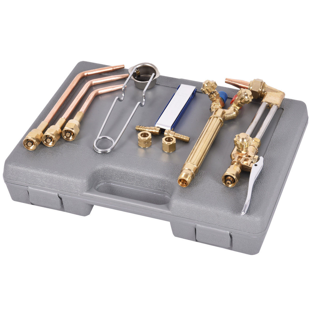 10 Pcs Gas Welding And Cutting Kit Torch Acetylene Welder Tool Set With Case