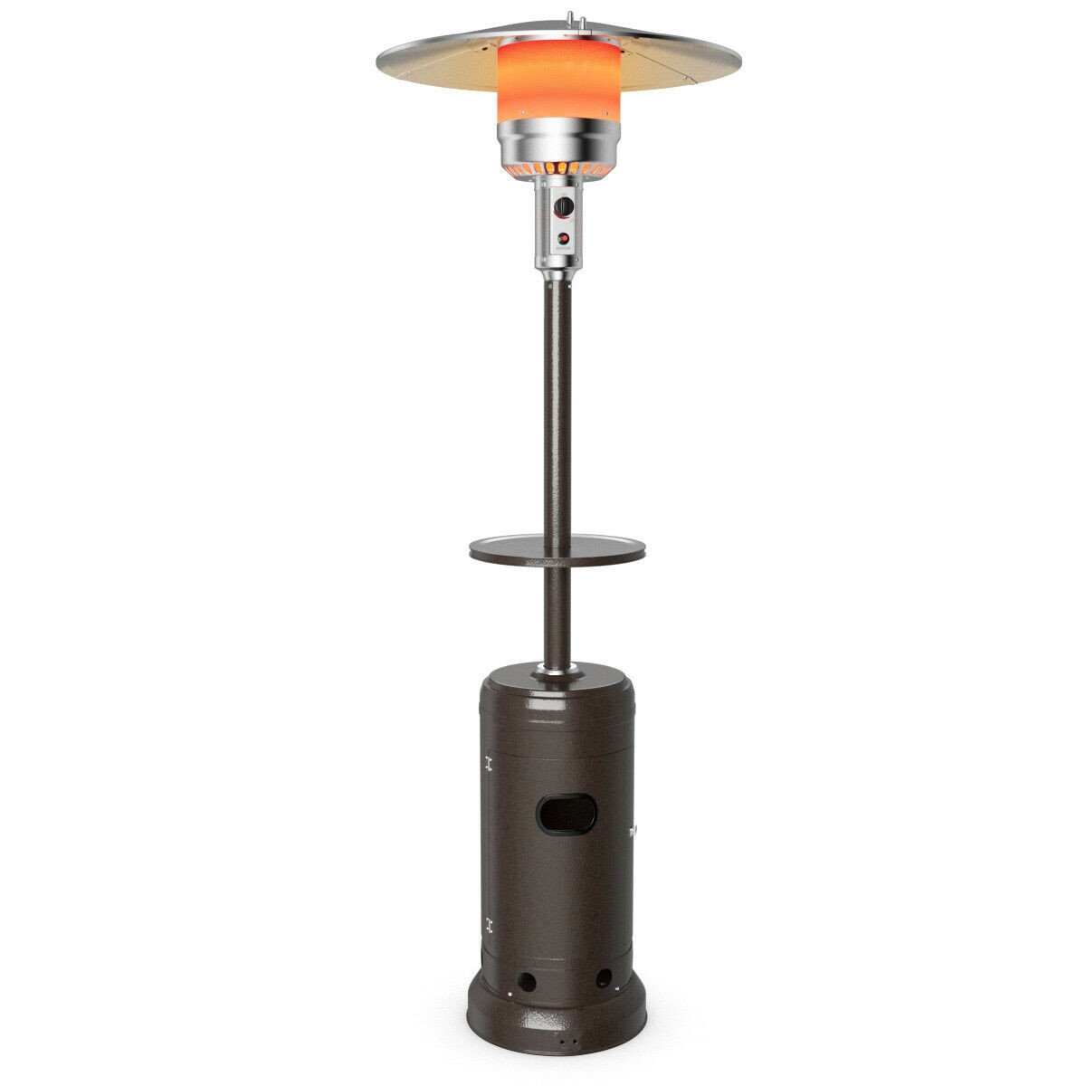 Outdoor Heater Propane Standing LP Gas Steel With Table And Wheels