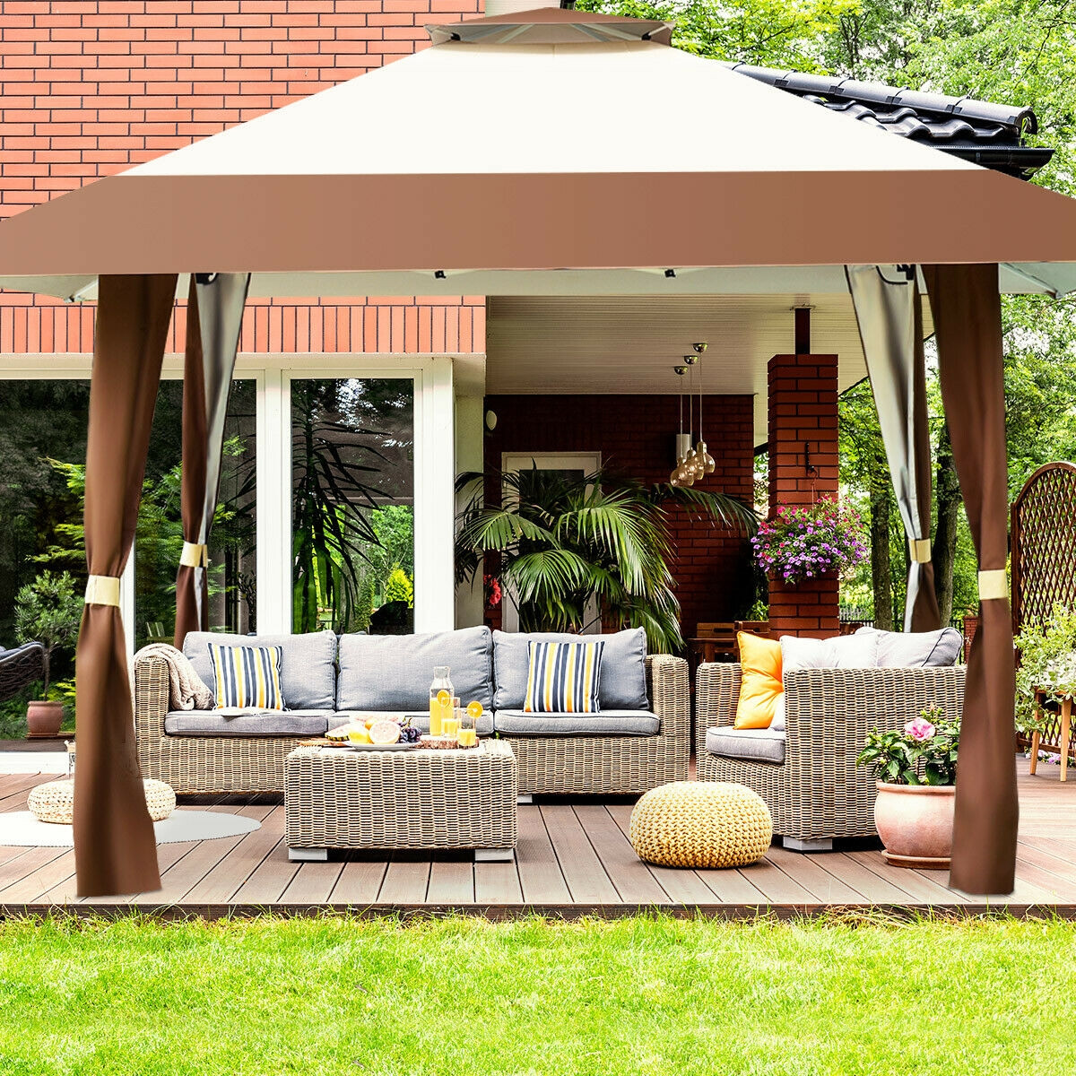Outdoor Folding Gazebo Canopy Shelter Awning Tent Patio