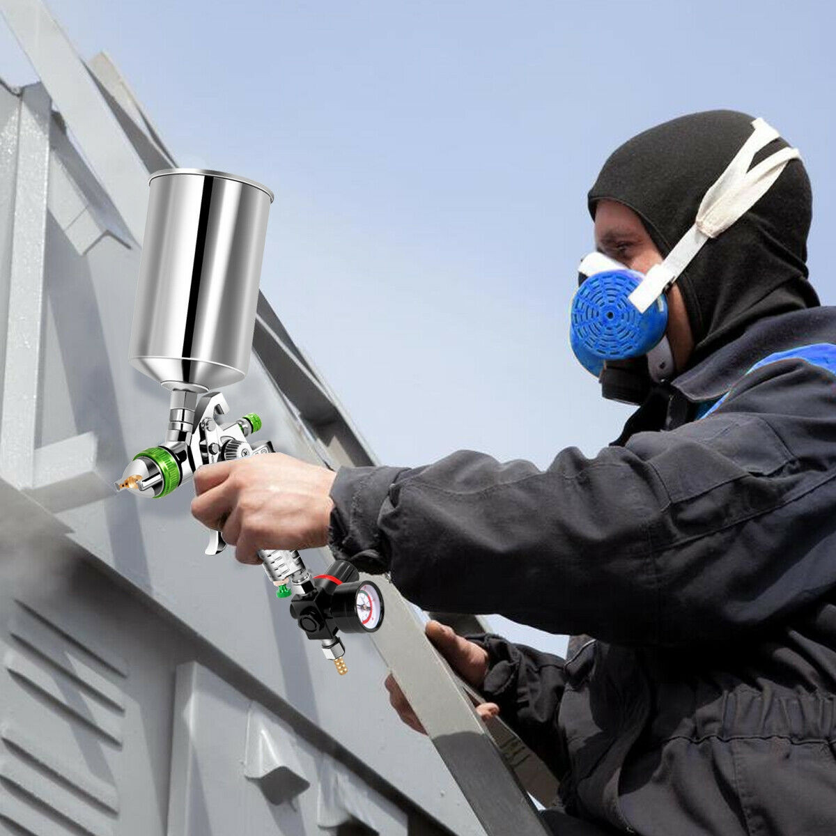 2.5 Mm HVLP Air Spray Gun Kit With Air Regulator