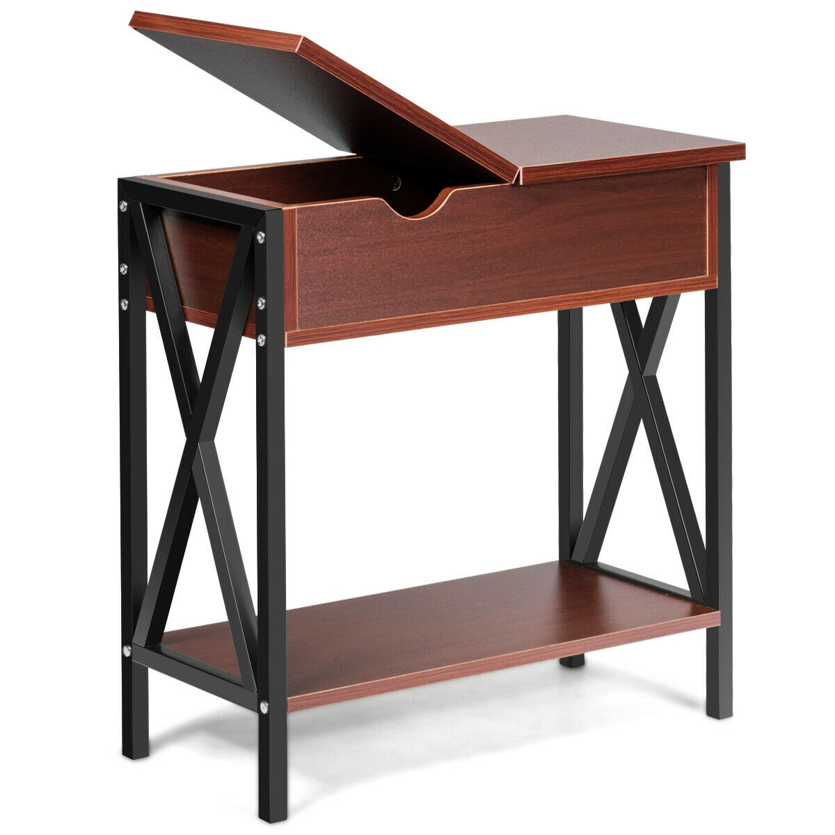 Flip Top End Table Sofa Side Console Table