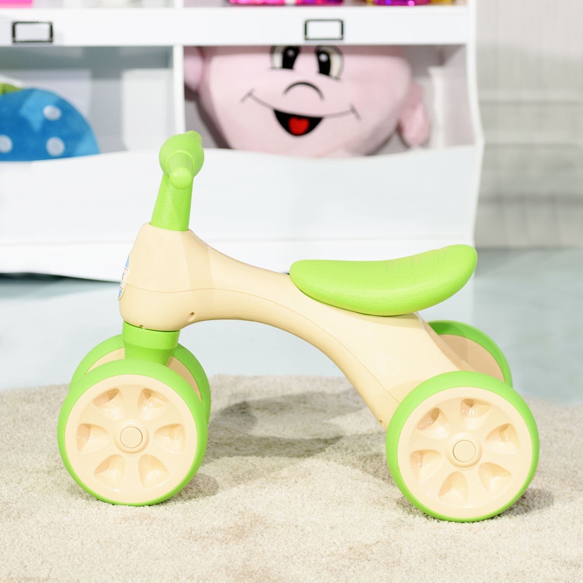 4-Wheel Baby Balance Bike With Sound And Storage Box