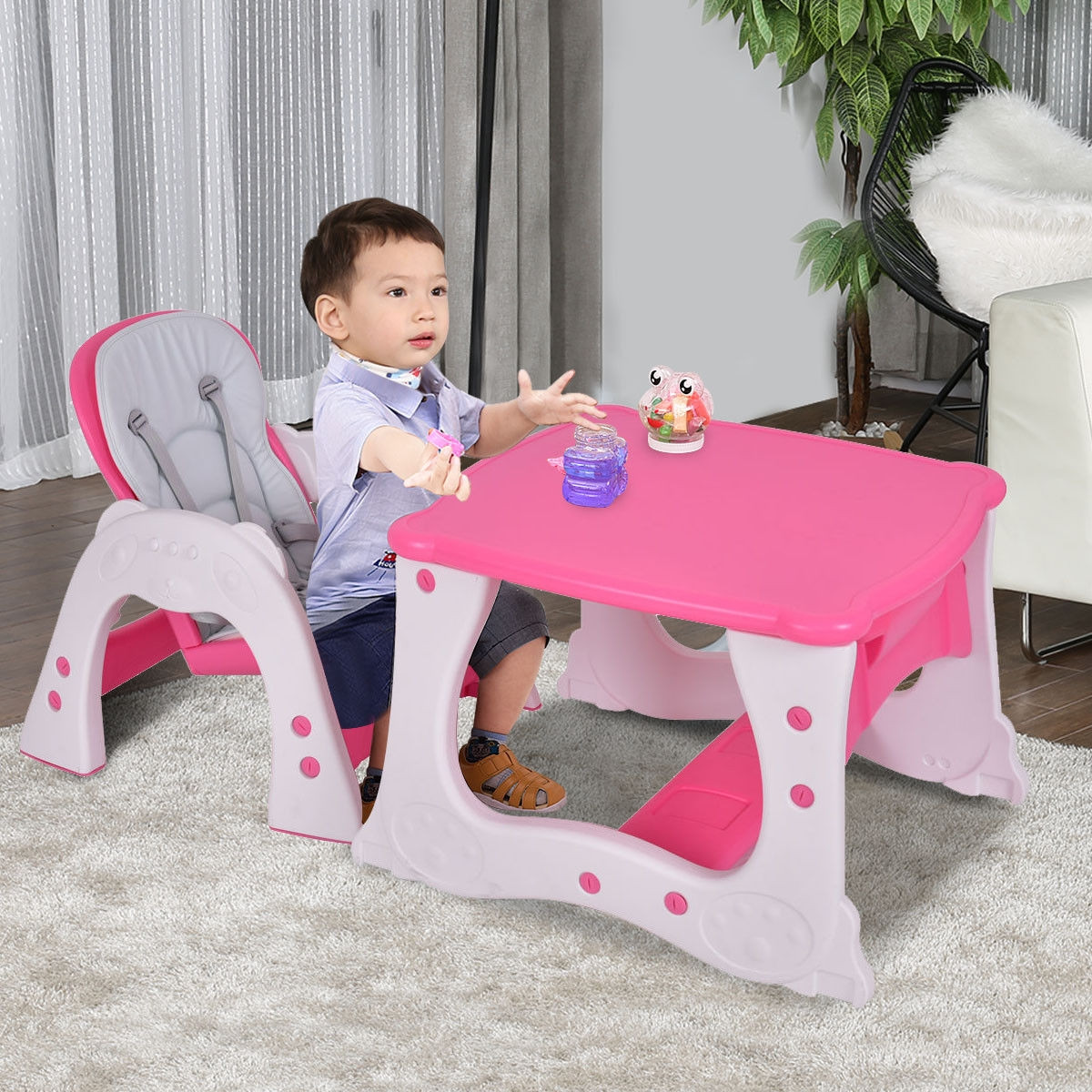 3-In-1 Convertible Play Table Seat Baby High Chair