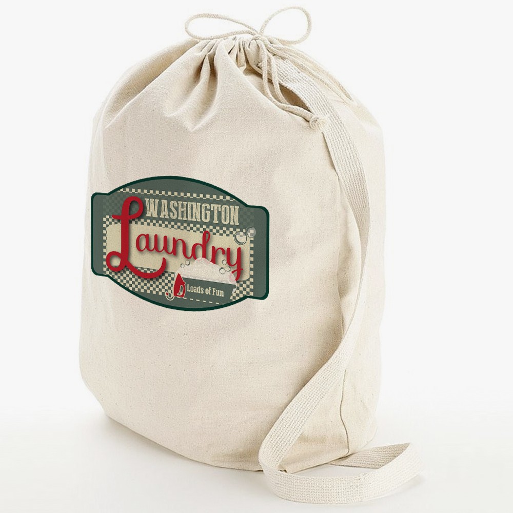 Loads Of Fun Custom Canvas Laundry Bag w/ Shoulder Strap