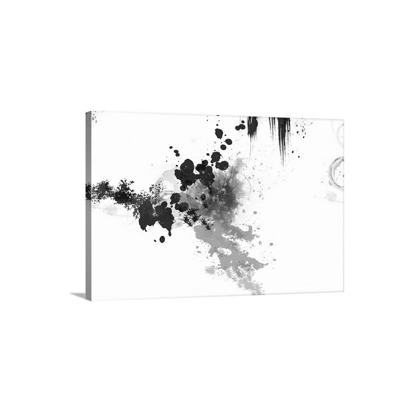 Black Spilled Paint Wall Art - Canvas - Gallery Wrap