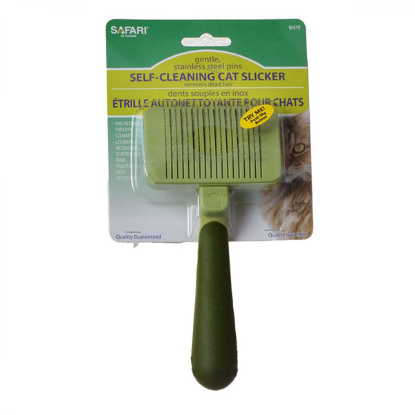 Safari Self Cleaning Slicker for Cats - Self Cleaning Slicker for Cats
