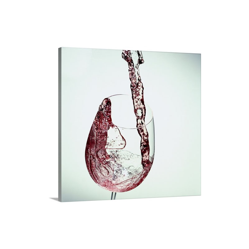 Shot Of Red Wine Being Poured Out Into A Glass Wall Art - Canvas - Gallery Wrap
