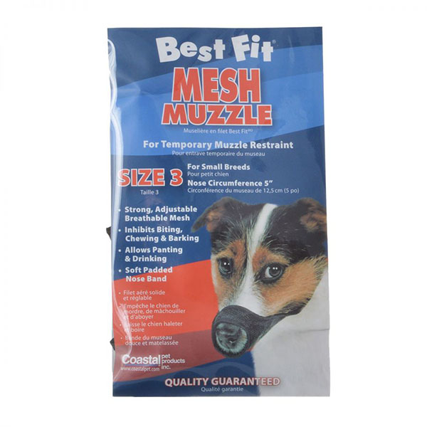 Nylon Fabridog Best Fit Muzzle - Size 3 - Dogs 12-24 lbs - 2 Pieces
