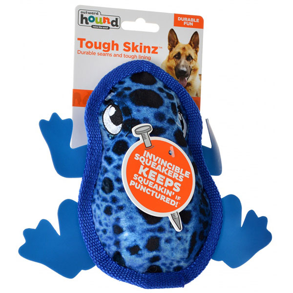 Outward Hound Tough Skins Frog Dog Toy - Small - 1 Count - 9 in. L x 7.5 in. W x 1.4 in. H - 2 Pieces