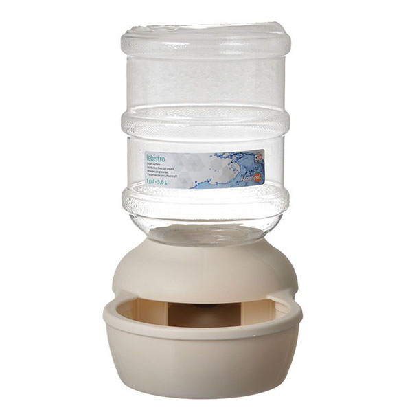 Pet-mate Le Bistro Gravity Pet Waterer - Linen - Small - 1 Gallon Capacity - 11.2 in. L x 6.5 in. W x 12.5 in. H