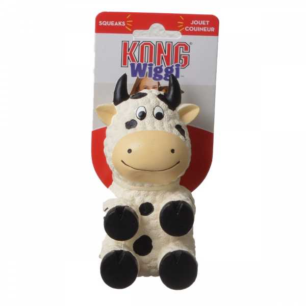 Kong Wiggi Cow Dog Toy - Small - 1 Pack - 4 Pieces