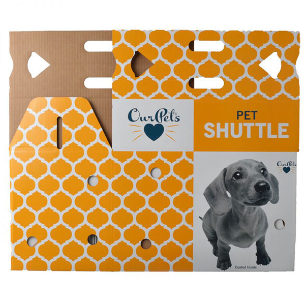 Our Pets Cosmic Catnip Pet Shuttle Cardboard Carrier - Small - 15.5 in. L x 10 in. W x 10.75 in. H