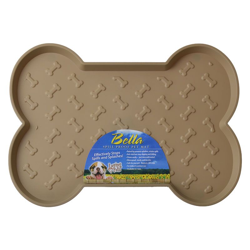 Loving Pets Bella Spill - Proof Dog Mat - Tan - Small - 18.25 in. L x 13.25 in. W - 2 Pieces