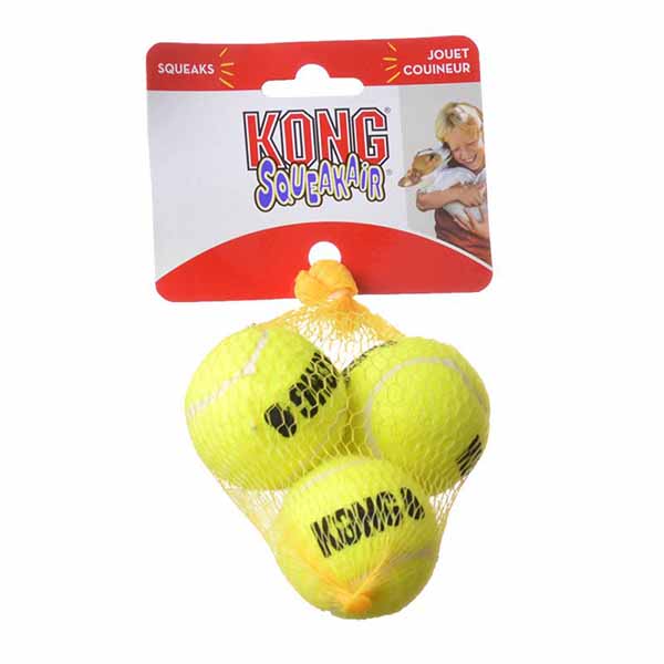 Kong Air Kong Squeakers Tennis Balls - Small - 2 in. Diameter - 3 Pack - 4 Pieces