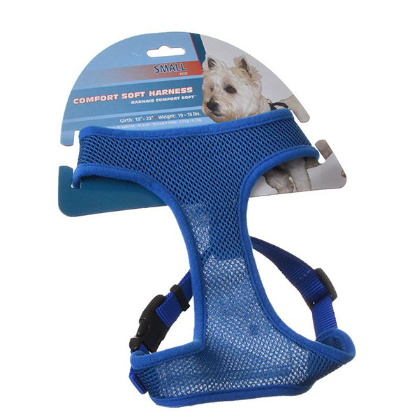 Coastal Pet Comfort Soft Adjustable Harness - Blue - Small - 3/4 in. Width - Girth Size 19 in. - 23 in.