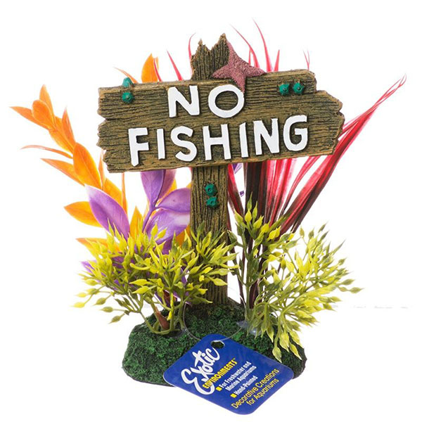 Exotic Environments No Swimming Sign - Small - 3.5 in. L x 2.5 in. W x 4.5 in. H - 2 Pieces