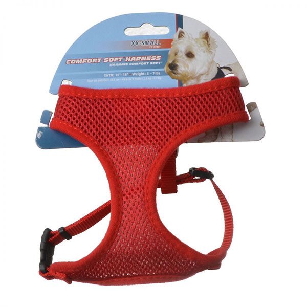 Coastal Pet Comfort Soft Adjustable Harness - Red - Small - 3/8 in. Wide - Girth Size 19 in. - 23 in. - 2 Pieces