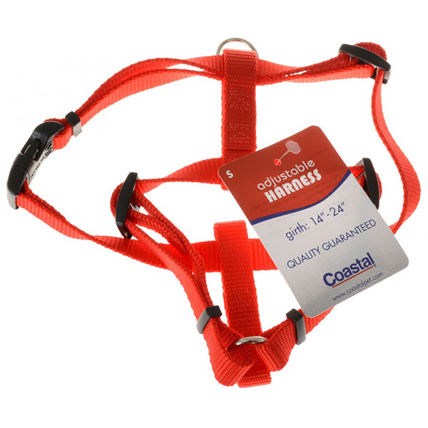 Tuff Collar Nylon Adjustable Harness - Red - Small - Girth Size 14 in. - 24 in.