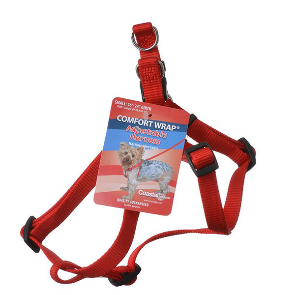 Tuff Collar Nylon Adjustable Comfort Harness - Red - Small - Girth Size 16 in. - 26 in.