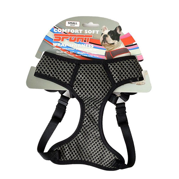 Coastal Pet Sport Wrap Adjustable Harness - Black - Small - Girth Size 19 in. - 23 in.
