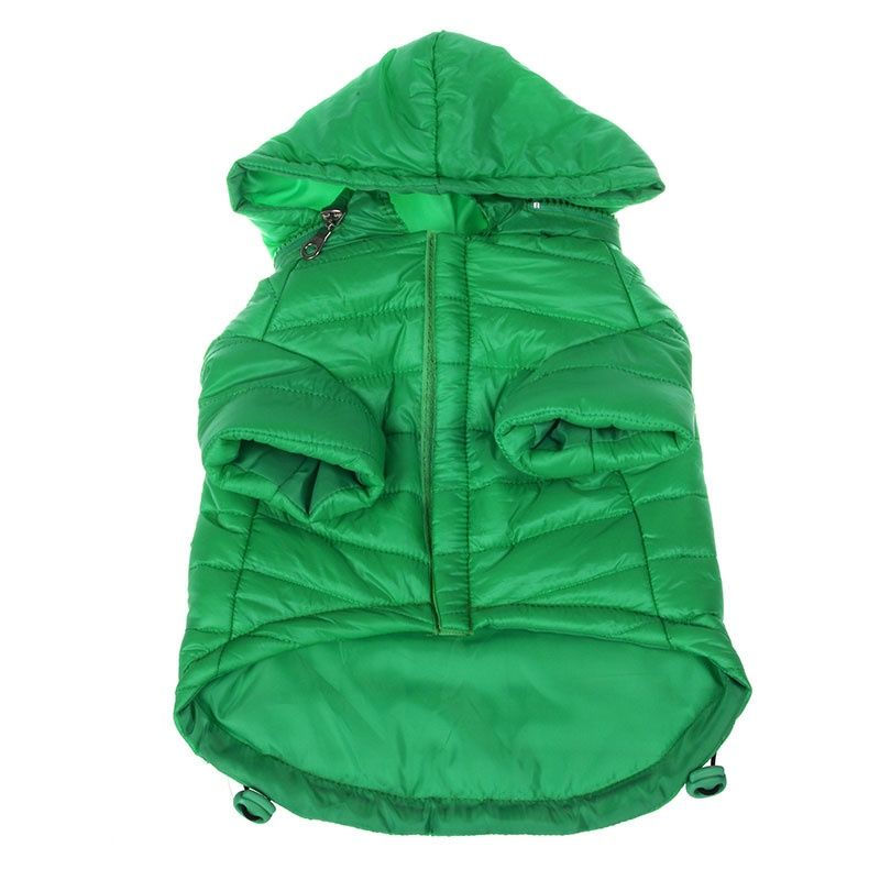 Pet Life Sporty Avalanche Lightweight Dog Coat with Hood - Green - Small - 10-12 Neck to Tail