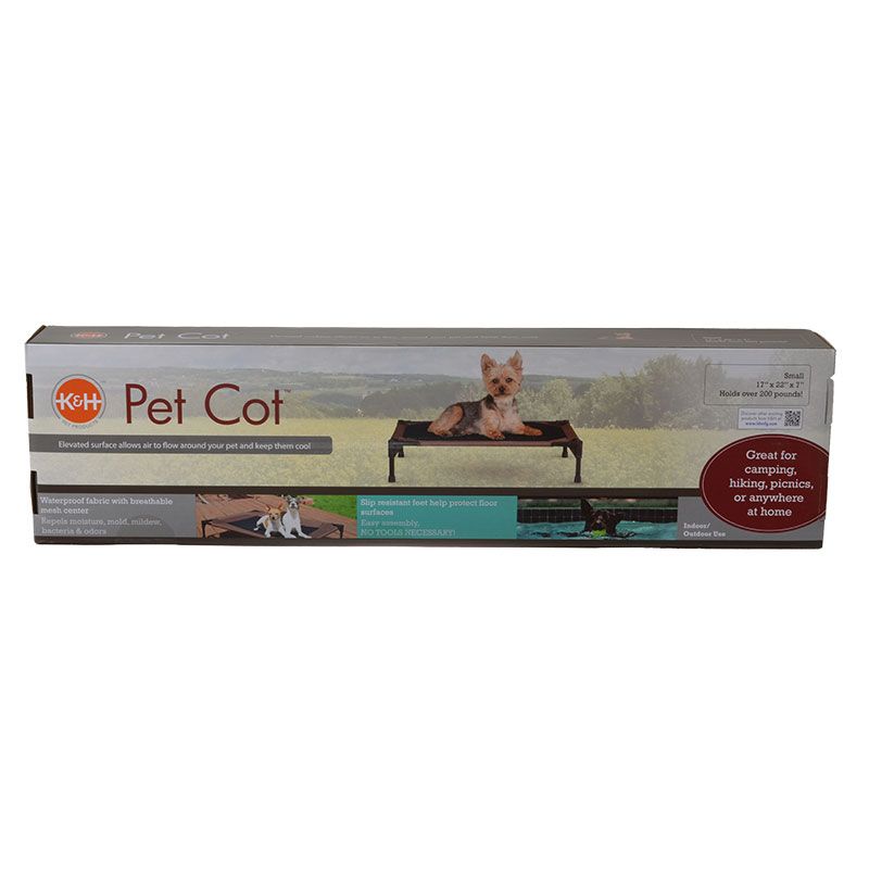 K and H Pet Cot - Chocolate Brown - Small - 17L x 22W x 7H