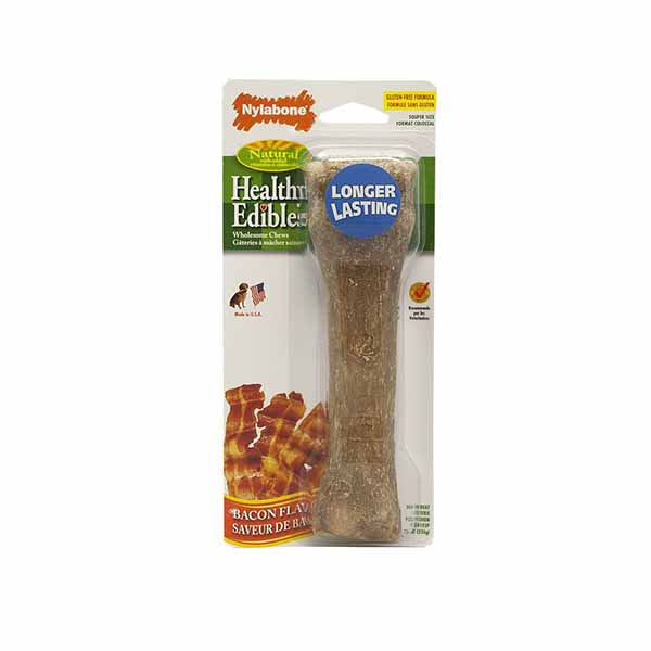 Nylabone Healthy Edibles Wholesome Dog Chews - Bacon Flavor - Souper - 1 Pack - 2 Pieces