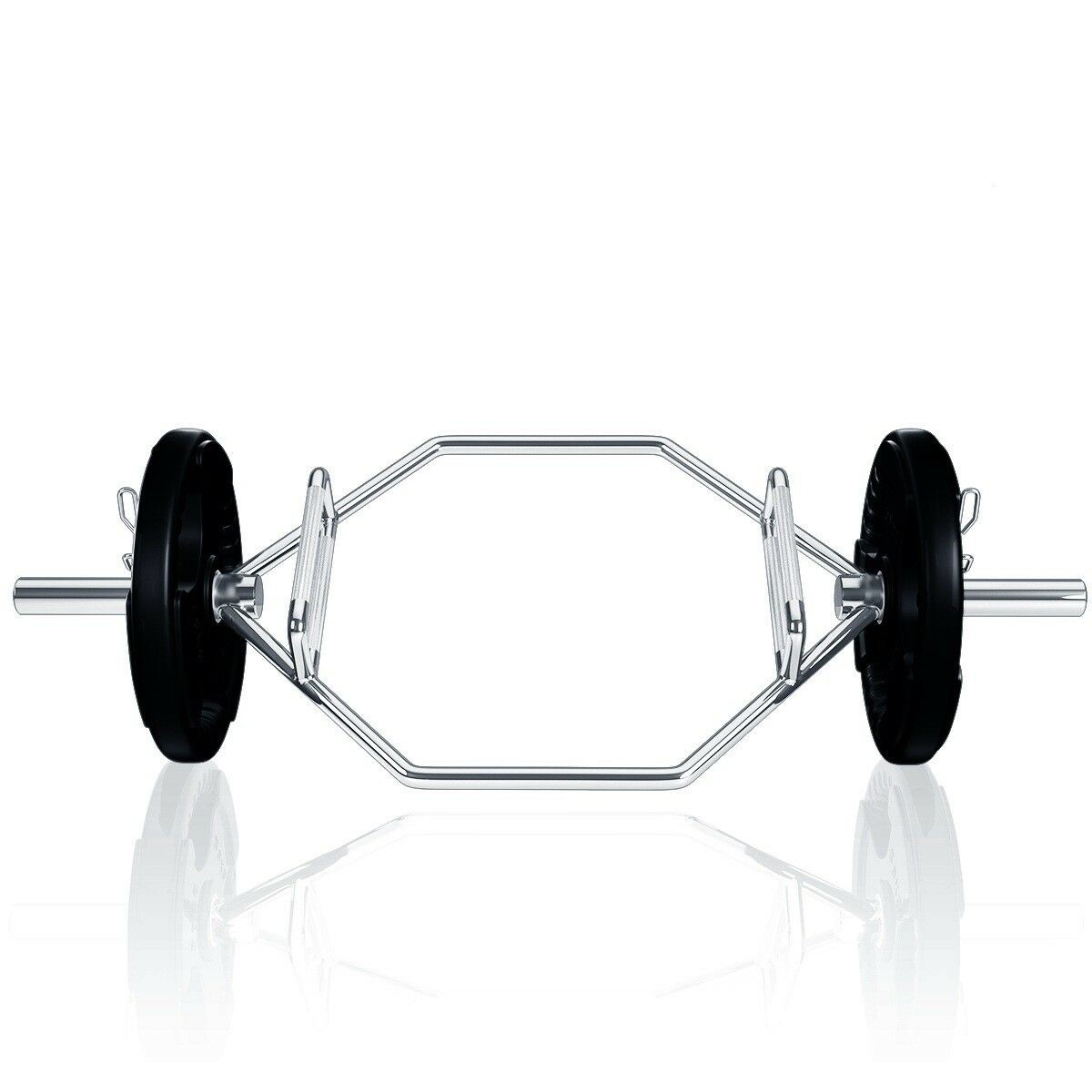 2 Handles 58 In. Chrome Finish Olympic Hex Bar