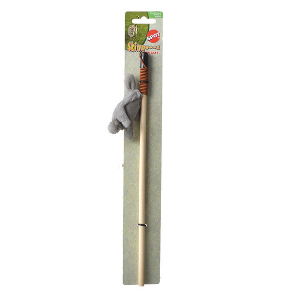 Spot Skinneeez Squirrel Cat Toy with Wand - Squirrel Cat Toy with Wand - 4 Pieces