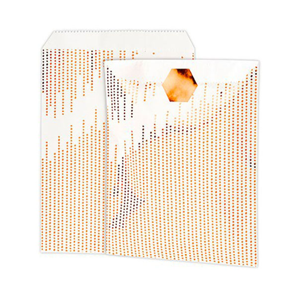 Metallic Copper Dots Paper Treat Bags With Sticker - 2 Pieces
