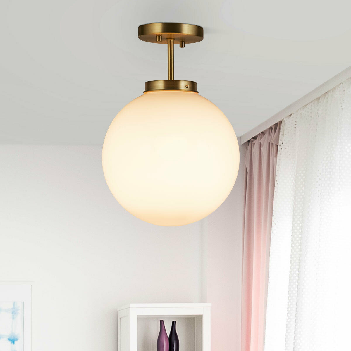 Globe Ceiling Lamp With Acrylic Lamp Shade Bedroom