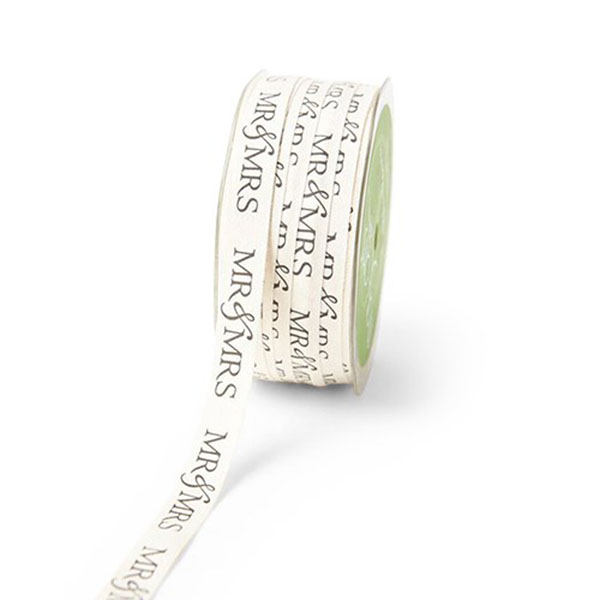 Mr. And Mrs. Ivory Canvas Ribbon