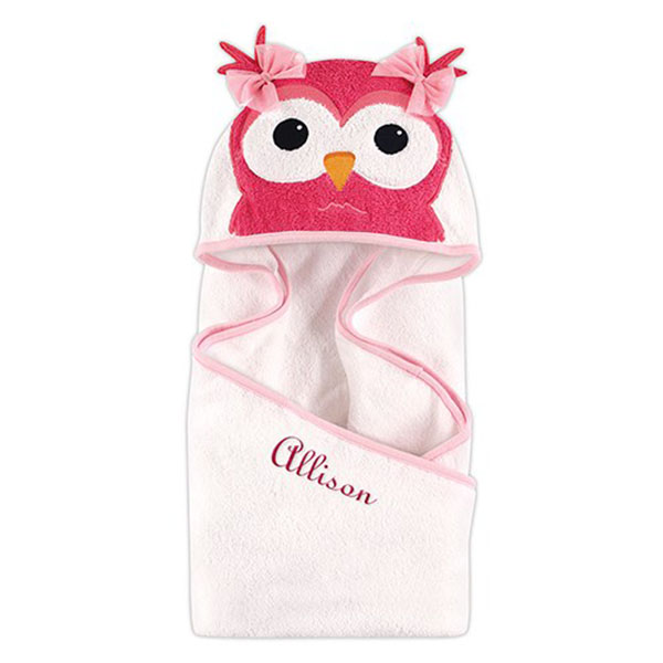 Animal Face Hooded Towel - Owl